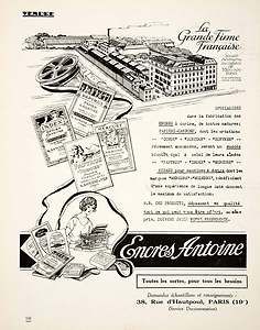 1925 Ad Encres Antoine Carbon Paper 38 Rue DHoutpoul Paris Typing 