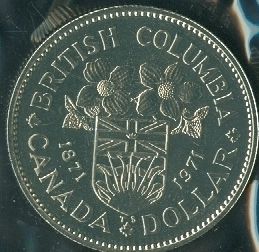   British Columbia One Dollar 71 Canada Canadian Coin UNC