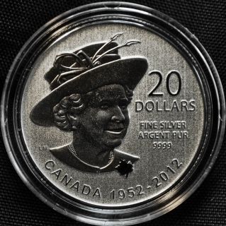 2012 Canada $20 Fine Silver Coin   Queens Jubilee Celebration