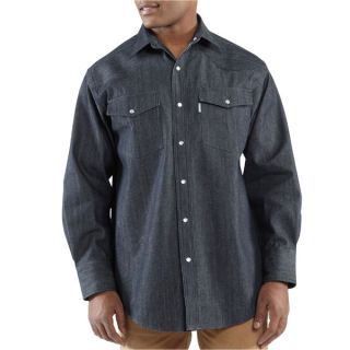 Carhartt Long Sleeve Ironwood Denim Work Shirt Rinsed Blue 100083 492 