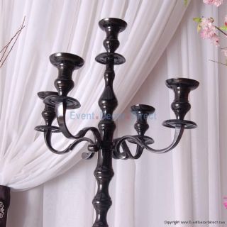The Victoria 42 Tall Candelabra for Tabletop and Home Decor Jet Black 