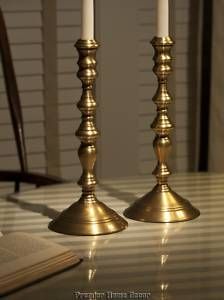 Tuscan St 2 Antique Brass Colonial Candleholders