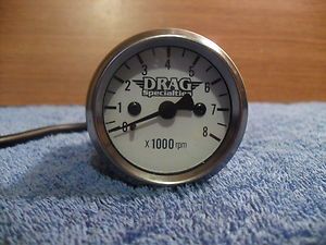 Drag Specialties Motorcycle Tachometer for Harley Davidson, White Face 