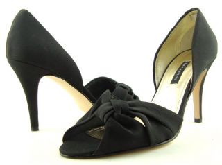 Caparros Italia Black Womens desiger Shoes Evening Open Toe Pumps 10 