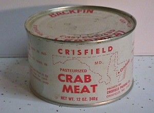 12 OZ CRISFIELD CRAB MEAT CRABMEAT TIN NOT OYSTERS CAN CRISFIELD 
