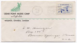 Cedar Point Muskie Camp Waldhof Onterio Canada Eagle Lake 1955 Letter 