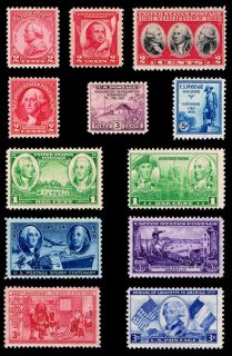 The Revolution on 12 U s Postage Stamps from 1930 1952