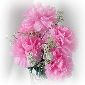 60 PINK Carnations w Heather Silk Flowers Wedding Artificial 