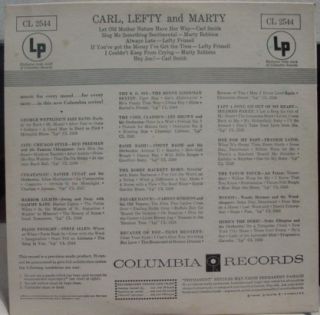 Carl Smith Lefty Frizzell Marty Robbins 10 LP CL 2544