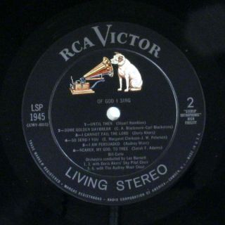 Bill Carle of God I Sing LP USA RCA Victor VG VG