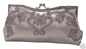 Carlo Fellini Silver Reyna Evening Handbag Clutch