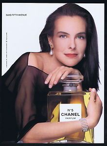   Chanel No 5 Perfume Bottle Carole Bouquet Magazine Print Ad