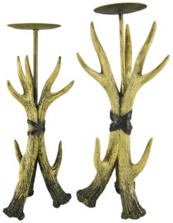 this pair of imitation deer antler candle holders is great for