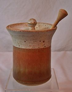 North Carolina Pottery Honey Pot w/ Lid and Dipper by Sharpe Pots 