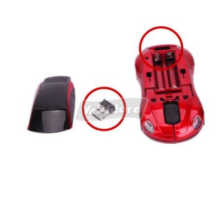 4G Car Wireless Optical Mouse Red Mini USB Receiver for PC Laptop 