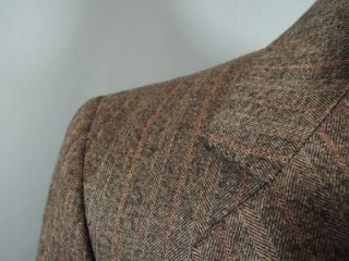   Longo Milano Stripe Tweed Coat 38 US 48 EU Caraceni Custom