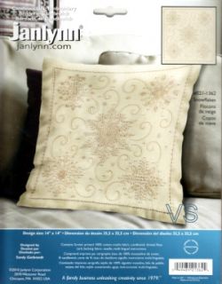 Janlynn Candlewicking Embroidery Kit 14 x 14 Snowflakes Pillow Sale 