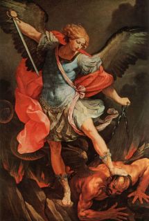 Saint Michael Defeats Satan Classic Religious Print