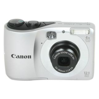 Canon A1200 Silver 12 1 MP Digital Camera 8GB Kit 5031B001 