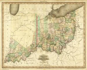 Ohio 1819 Oh Map Chillicothe Cardington Piqua Holland