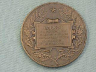 1887 France Carnot Bronze Medal Plaque by Alphee Dubois