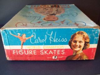 Vintage 1960 Carol Heiss Figure Ice Skates 7 with Original Box Very 