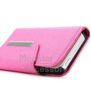 Pink Flip Wallet Carrying Case for Apple iPhone 5 5th Gen