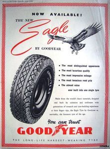 1949 Ad Dunlop Eagle Car Tyres Tires Vintage Original Print Advert 