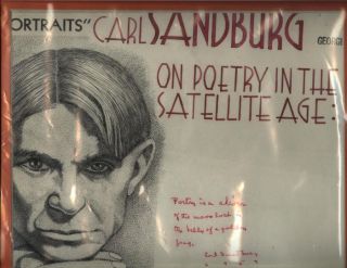 Carl Sandburg Art RARE Original Poem Handwritten Author