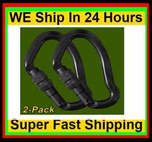 NEW SAFETY HUNTER SYSTEM Two Pack Of Locking Carabiners HSS 2CAR