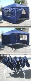 New 10 x 10 Blue Canopy Gazebo EZ Pop Up Tent Sidewalls