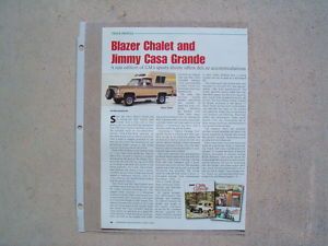 CHEVROLET BLAZER CHALET / CASA GRANDE CAMPER 1976 1977