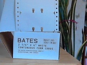   Original Bates Rolodex Contiuousform Petite Refill Cards Box