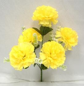60 Yellow Carnation Silk Wedding Bridal Bouquet Flowers Centerpiece 