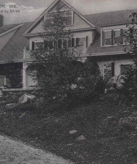 1908 DARK HARBOR MAINE F.F. CALDWELL RESIDENCE STONE STEPS LITHOGRAPH 