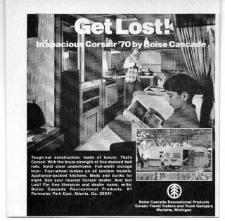   Vintage Ad Corsair Travel Trailers Boise Cascade Marlette MI