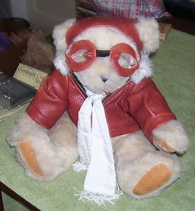 Nice Vermont Teddy Bear Company Aviator Pilot Teddy Bear