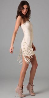 Carolina White Strapless Fringe Bandage Dress XS s M L Bodycon 