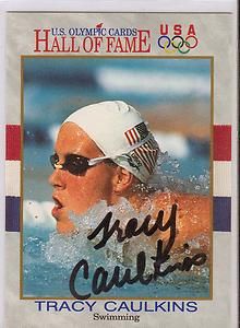 Autographed Tracy Caulkins USA Olympic Swim Team Card