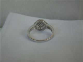 Plat/.925 White Diamond Cluster Disc Band Ring, Size 7