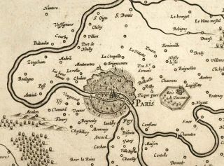 Carte Géographique Originale Blaeu La Brie Paris 1650