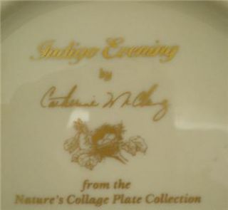   Natures Collage Indigo Evening Plate Artist Catherine McClung