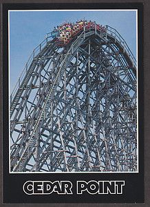 Oz Cedar Point Postcard Roller Coaster Sandusky Oh Gemini 125 ft High 
