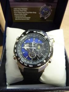   Casio Mens Edifice Chronograph Stainless Steel/Black Resin Band Watch