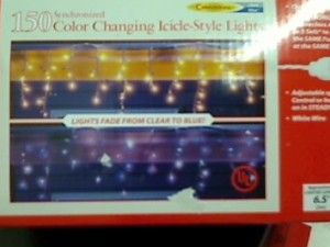 Celebrations 150 Synchronized Color Changing Icicle Style Lights Clear 