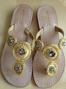 Boston Proper Mystique Jeweled Medallion Slide Sandals Beautiful Size 
