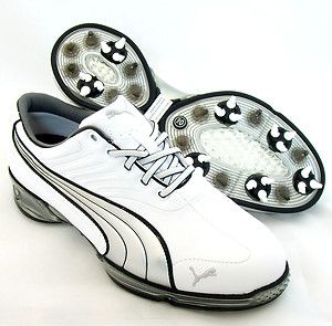 New Puma Cell Fusion Golf Shoes White Silver Black Size 12 M Retail $ 