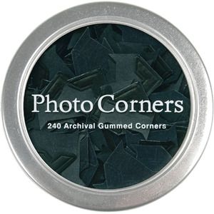 Cavallini Company Photo Corners Black in Tin Pctin Blk