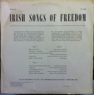 VARIOUS Folk Irish songs of freedom LP VG+ LP 7001 Vinyl 1968 Mono UK 