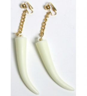sabre tooth indian cave woman costume earrings